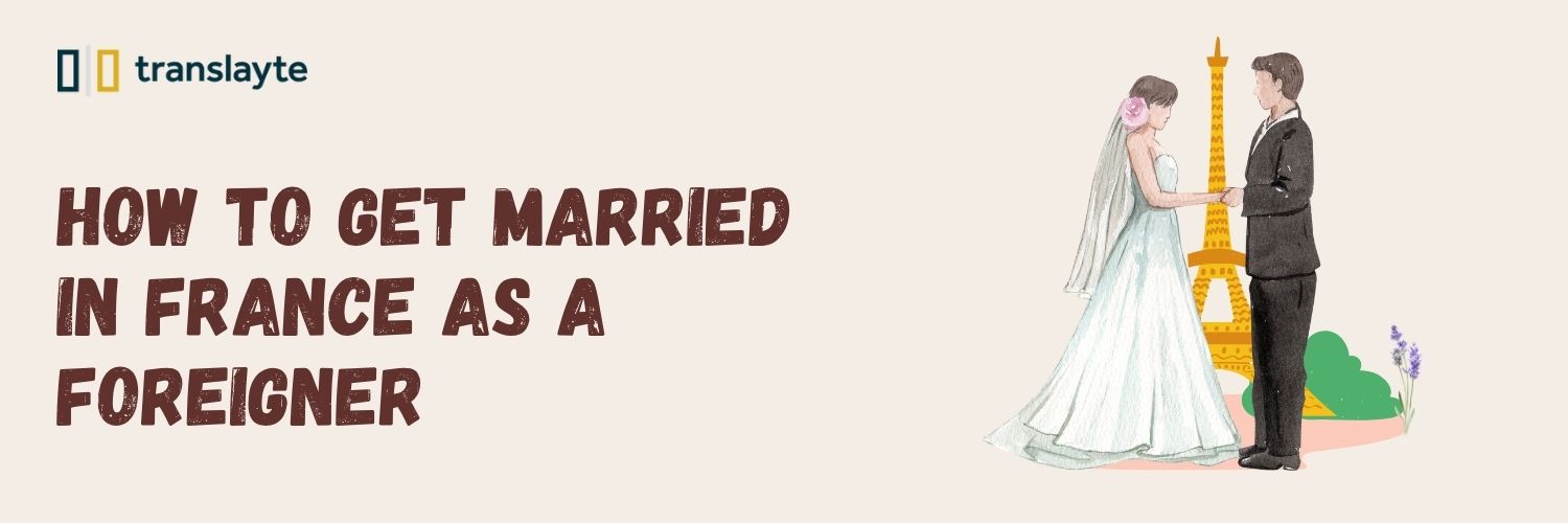 newly wed couple, walking the isle, how to get married as a foreigner in france