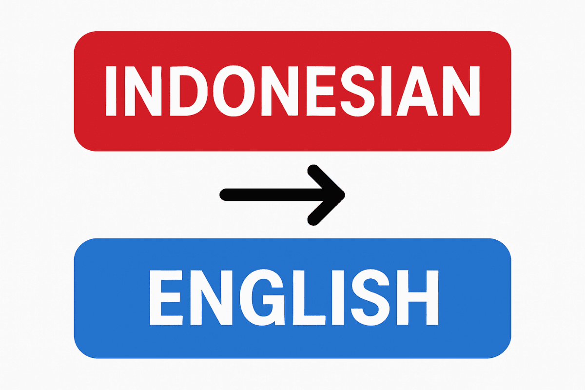 Indonesia to English translation